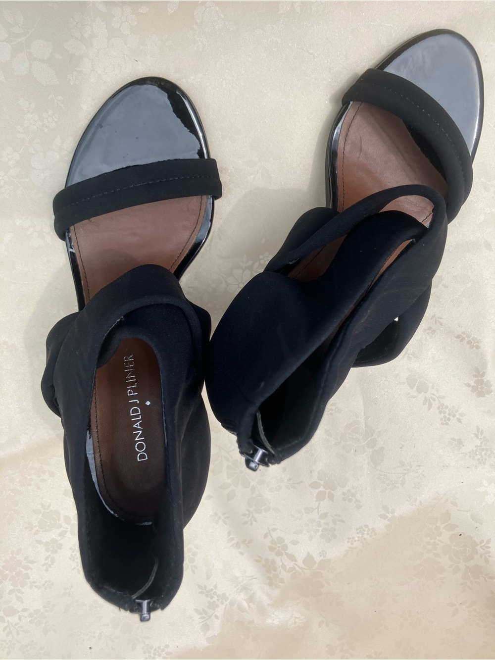 Donald J. Pliner Black Open-Toe Wrap Sandals